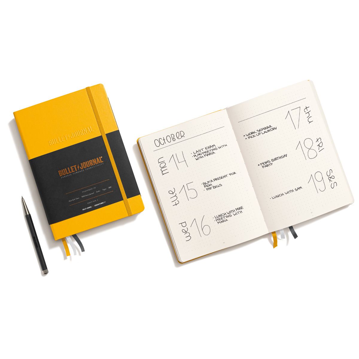 𝐋𝐄𝐔𝐂𝐇𝐓𝐓𝐔𝐑𝐌𝟏𝟗𝟏𝟕 Bullet Journal 子彈日記/子彈筆記本 A5/硬皮/黃/點狀/第二代/烙印 #371205