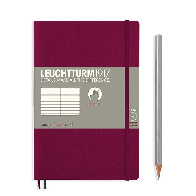 LEUCHTTURM1917 軟殼筆記本 B6／暗紅色／橫線 #359684