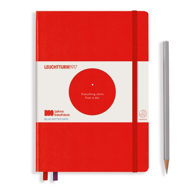 LEUCHTTURM1917 包浩斯100週年硬殼筆記本 A5 紅色 方點