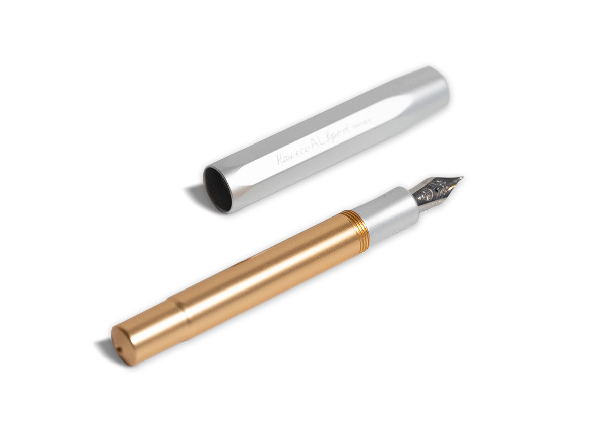 德國KAWECO AL Sport系列鋼筆 銀金+金色筆夾