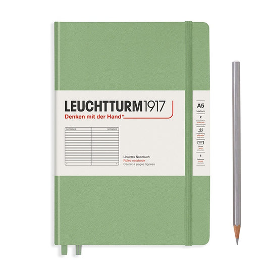 LEUCHTTURM1917 硬殼筆記本 Muted粉嫩色系列/A5/硬殼/鼠尾草綠/橫線 #361582