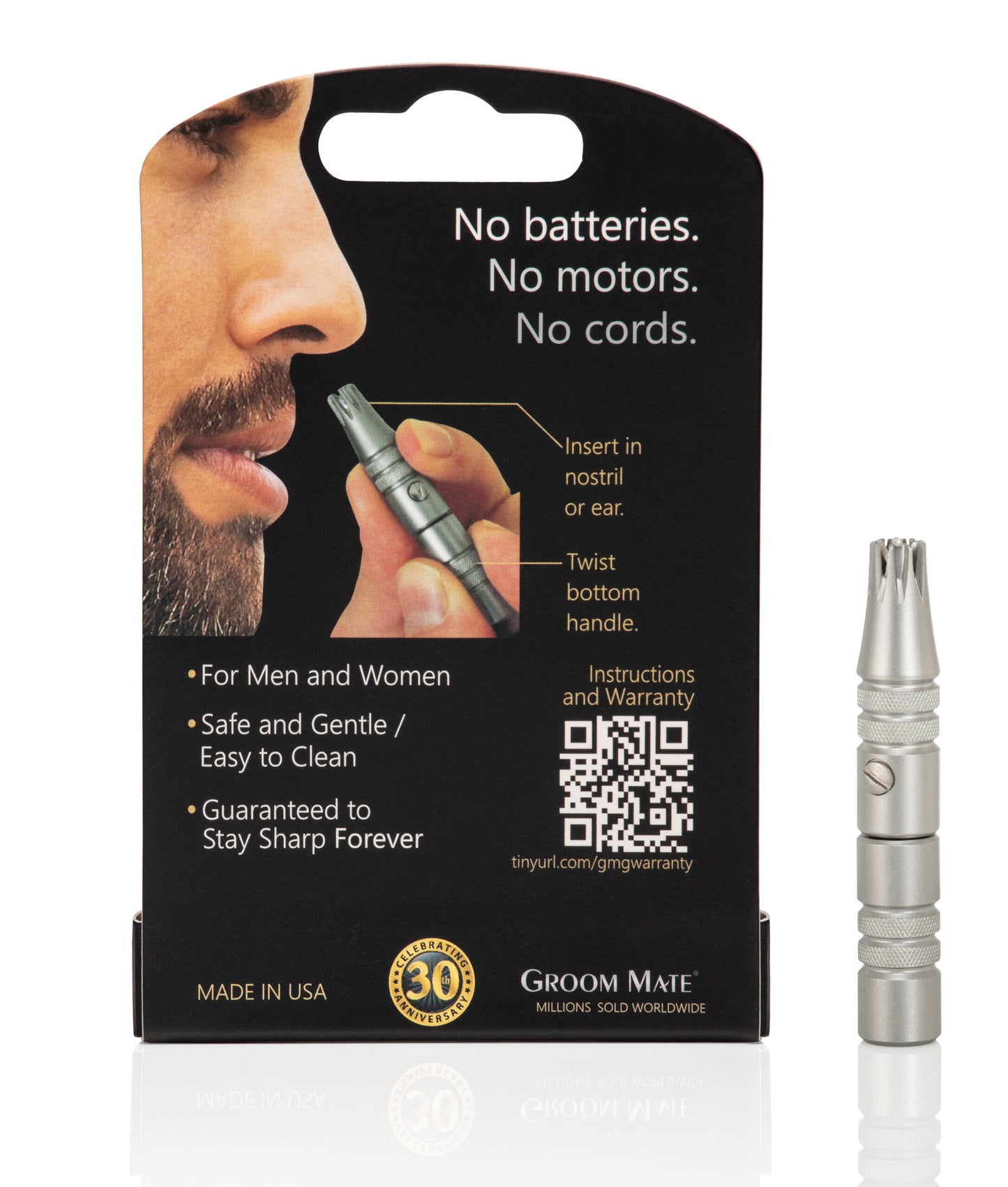 美國 Groom Mate Platinum XL 免電超利修鼻毛器