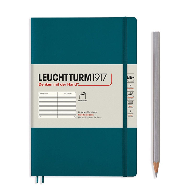 LEUCHTTURM1917 軟殼筆記本 B6／太平洋綠／橫線 #359678