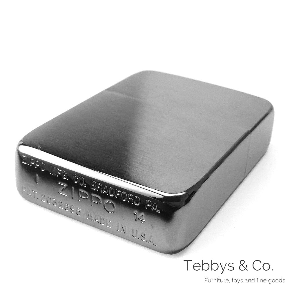 美國Zippo 1941複刻款黑冰拉絲霧面防風打火機(銀殼金芯特別版)二戰復刻版