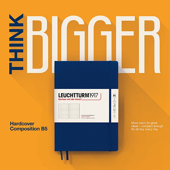 LEUCHTTURM1917 硬殼筆記本 大自然/礦石藍/A5/灰藍色/方點 #363334