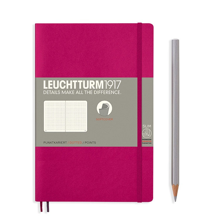 LEUCHTTURM1917 軟殼筆記本 B6／莓果紅／方點 #358294