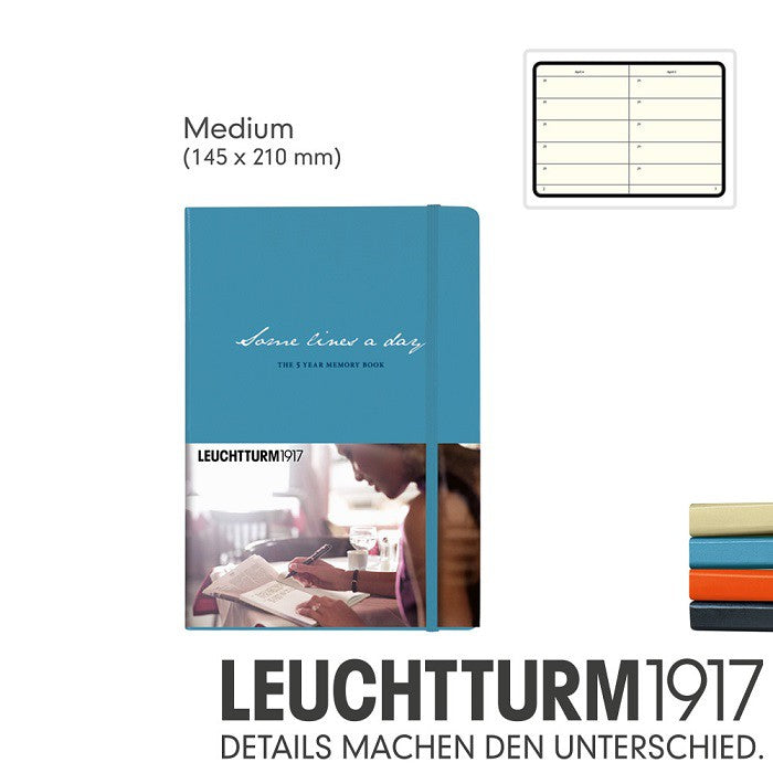 Leuchtturm1917 燈塔Some Lines a Day系列五年時光回憶本 5年日記本/北歐藍