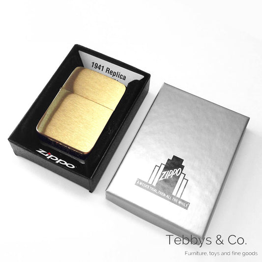 美國Zippo 1941複刻款黃銅霧面防風打火機 (金殼銀芯特別版) 二戰復刻版
