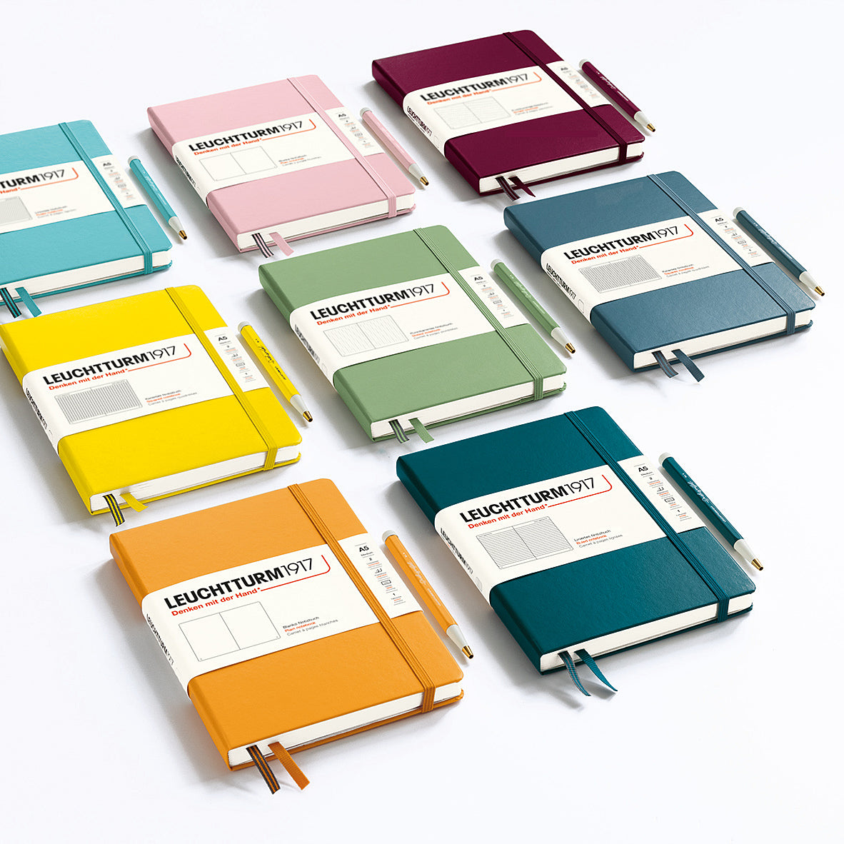 LEUCHTTURM1917 硬殼筆記本 大自然/礦石藍/A5/灰藍色/方點 #363334