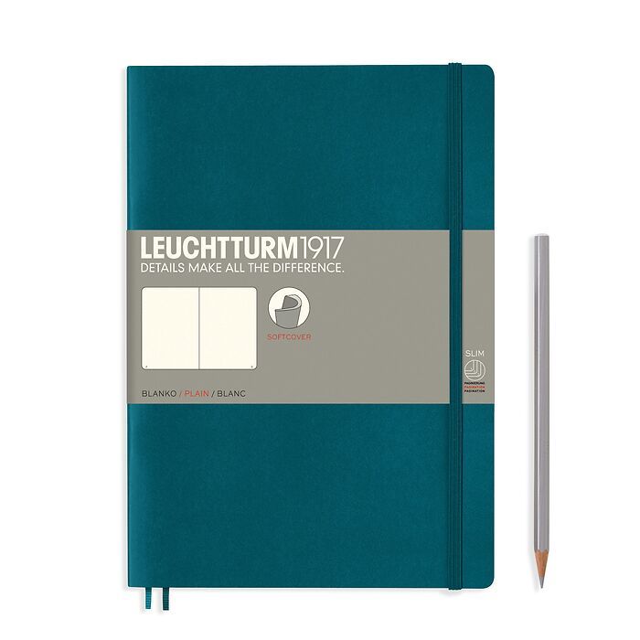 LEUCHTTURM1917 軟殼筆記本 B6／太平洋綠／空白 #359680