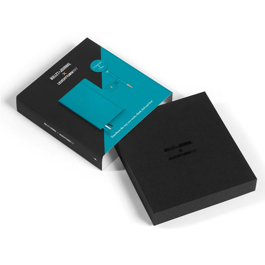 LEUCHTTURM1917 Bullet Journal 子彈筆記本禮盒外包裝,黑配藍綠、3 Originals in 1 Box