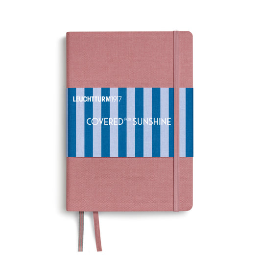 LEUCHTTURM1917 Covered for Sunshine A5 方點筆記本 海風玫瑰,封面與條紋沙灘巾束帶