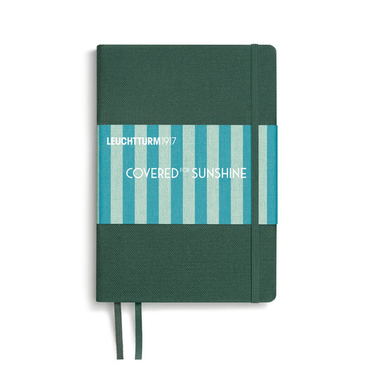 LEUCHTTURM1917 Covered for Sunshine A5 方點筆記本 松林綠,封面與條紋沙灘巾束帶