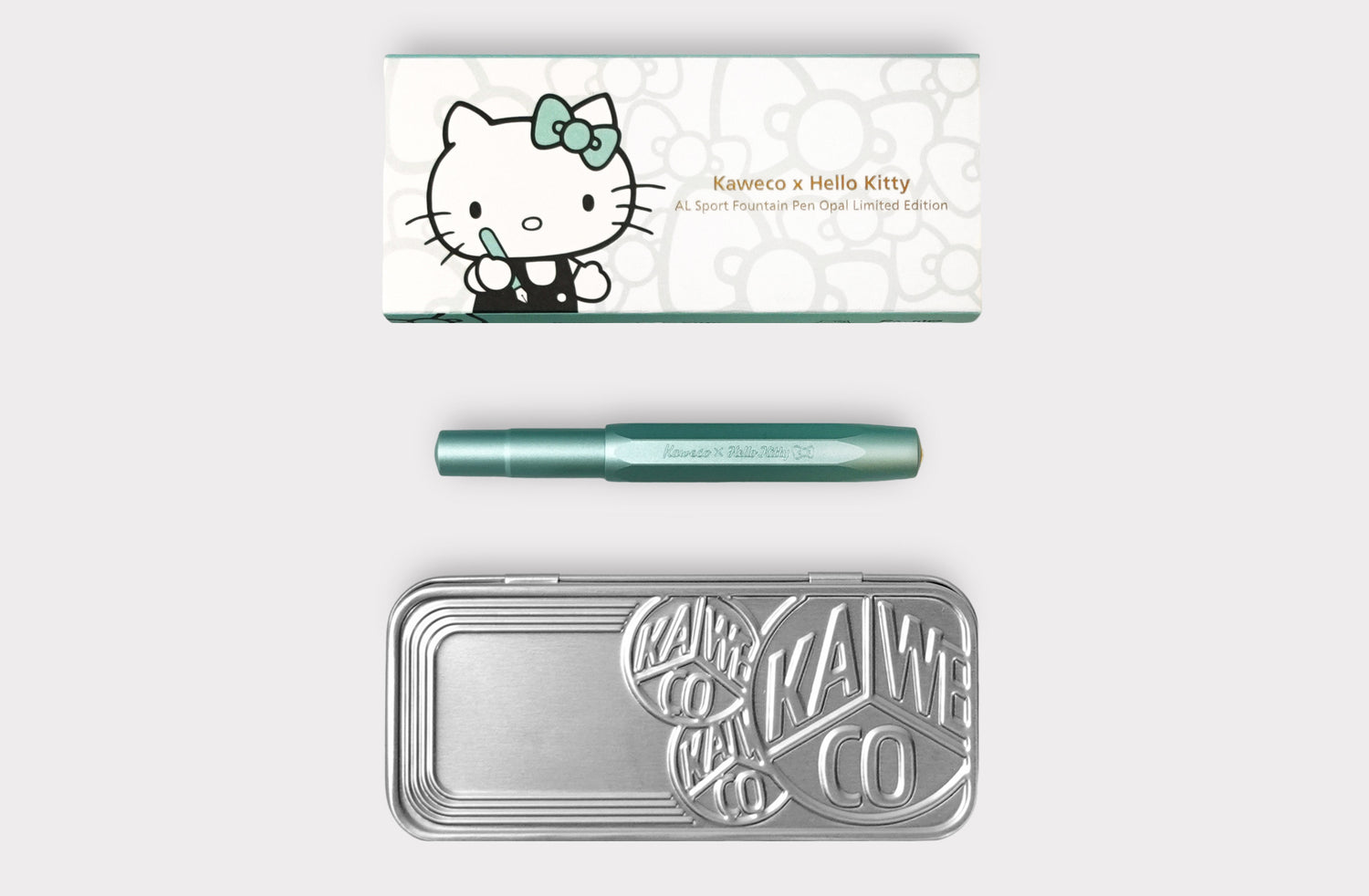 Hello Kitty手持鋼筆的可愛圖樣