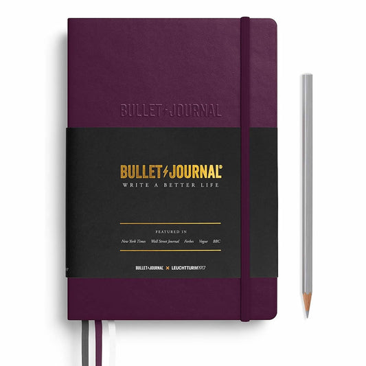 LEUCHTTURM1917 Bullet Journal 子彈日記／子彈筆記本 A5／硬皮／暗紫／點狀／第二代／烙印 #400425