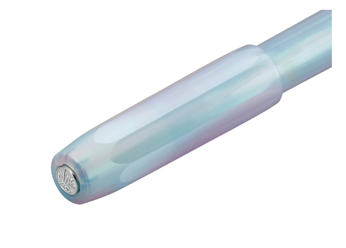 德國KAWECO PERKEO系列鋼筆 彩虹珍珠白 — 筆桿尾端特寫