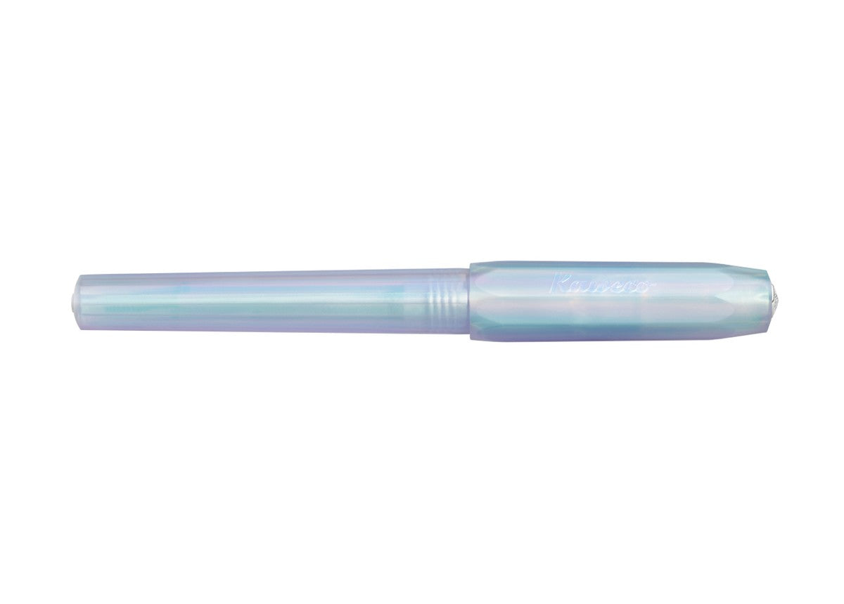 德國KAWECO PERKEO系列鋼筆 彩虹珍珠白 — 蓋上筆蓋的全貌