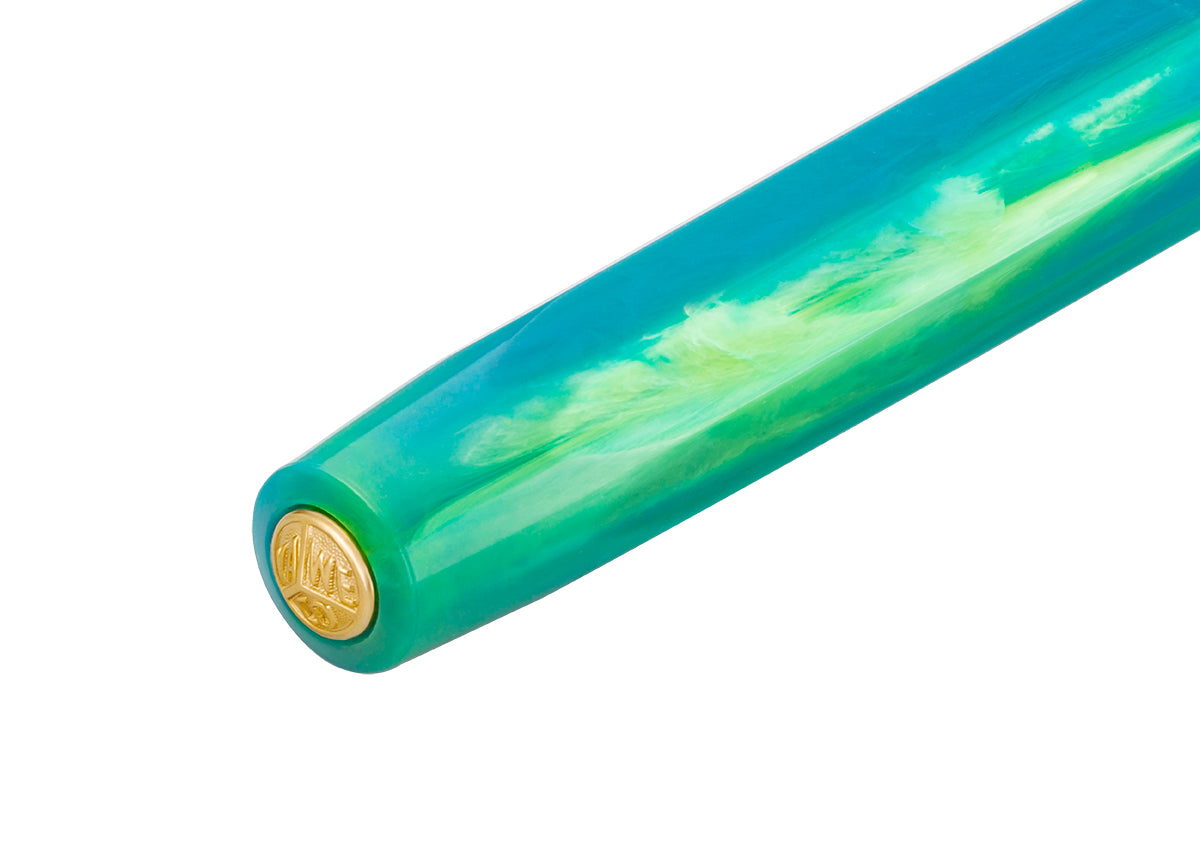德國KAWECO COLLECTION系列鋼筆 理石洋藍 — 筆桿尾端特寫
