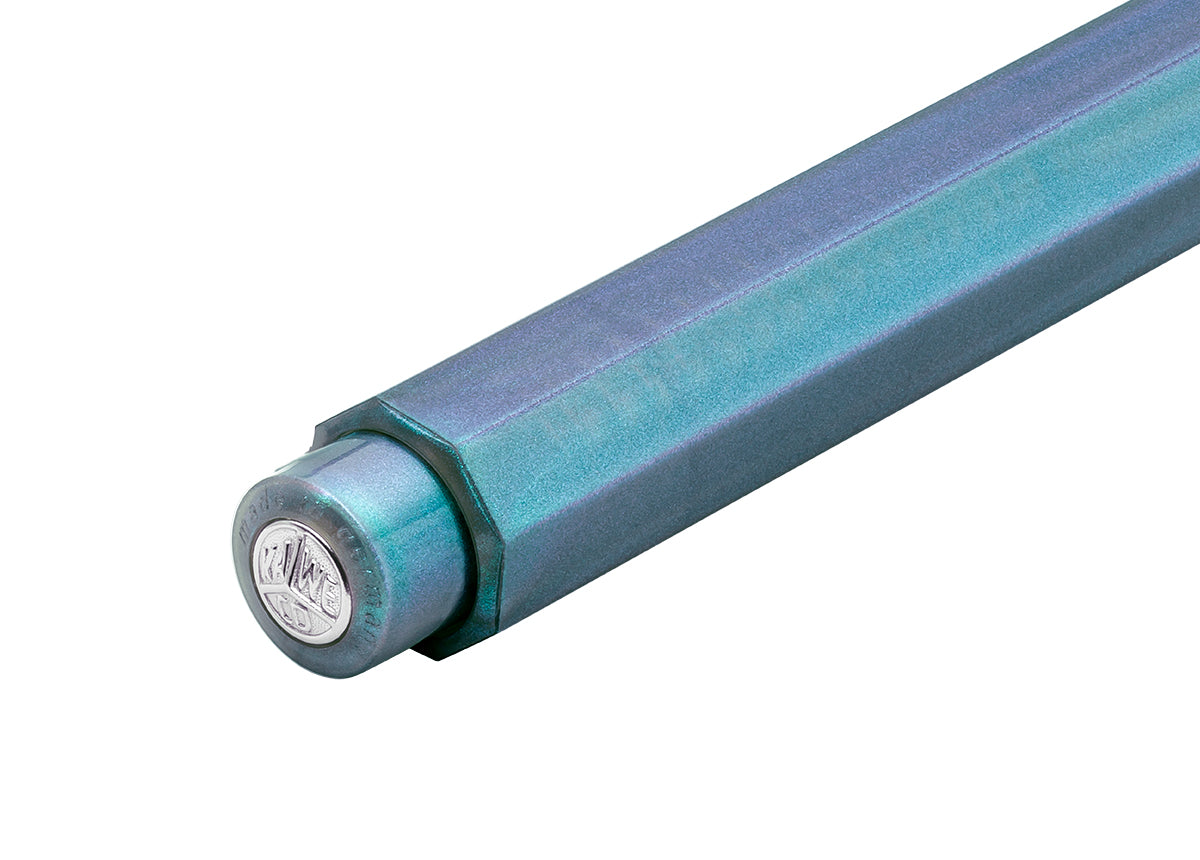 德國KAWECO LUNAR Sport系列草圖筆 月影邃藍 Shadow Blue 3.2 mm — 筆桿尾端特寫