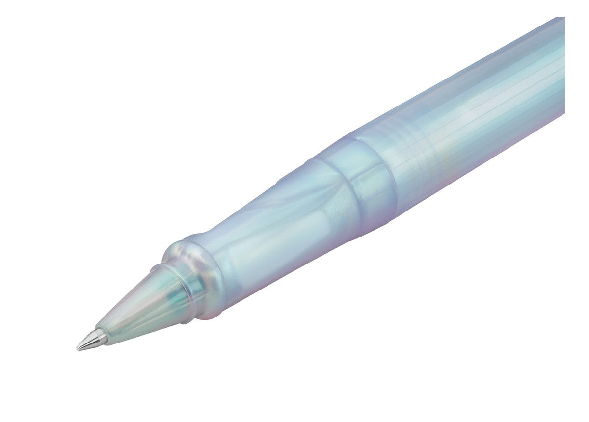 德國KAWECO PERKEO系列鋼珠筆 彩虹珍珠白 — 筆頭與握位特寫