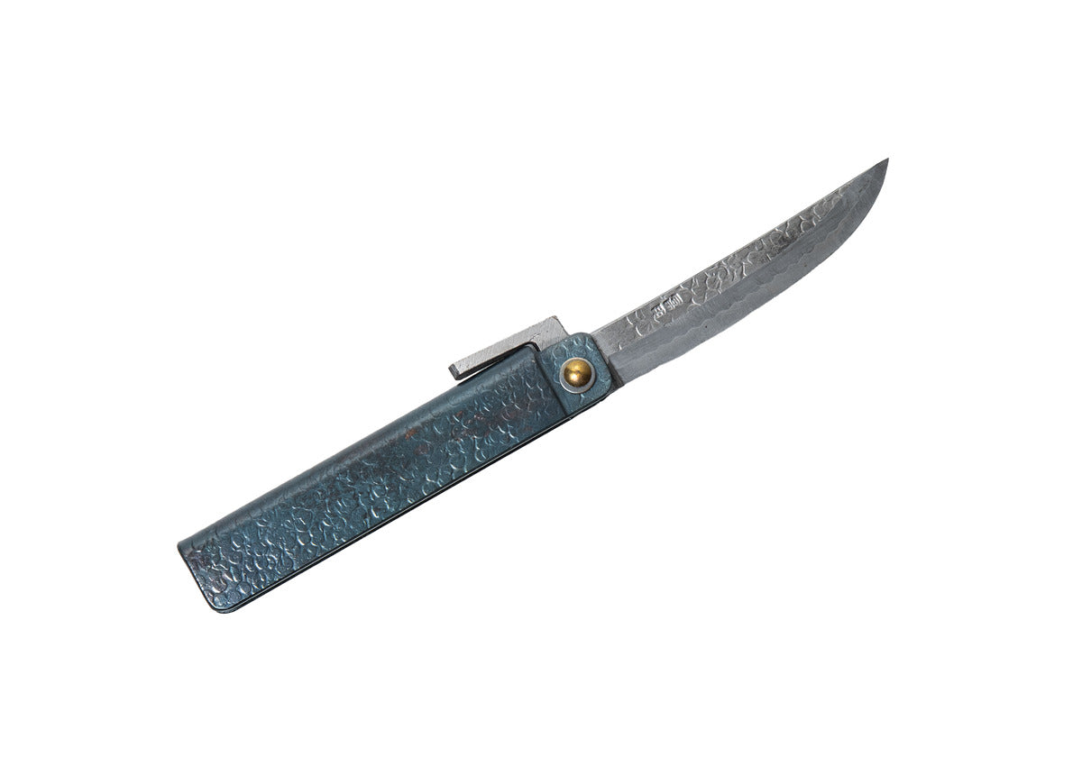 日本 TOMITA 劍型肥後小刀 白紙鋼 槌目黑柄 85mm，商品照 3