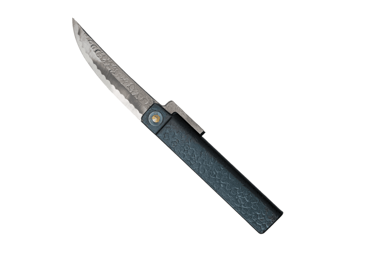 日本 TOMITA 劍型肥後小刀 白紙鋼 槌目黑柄 75mm，商品照 3