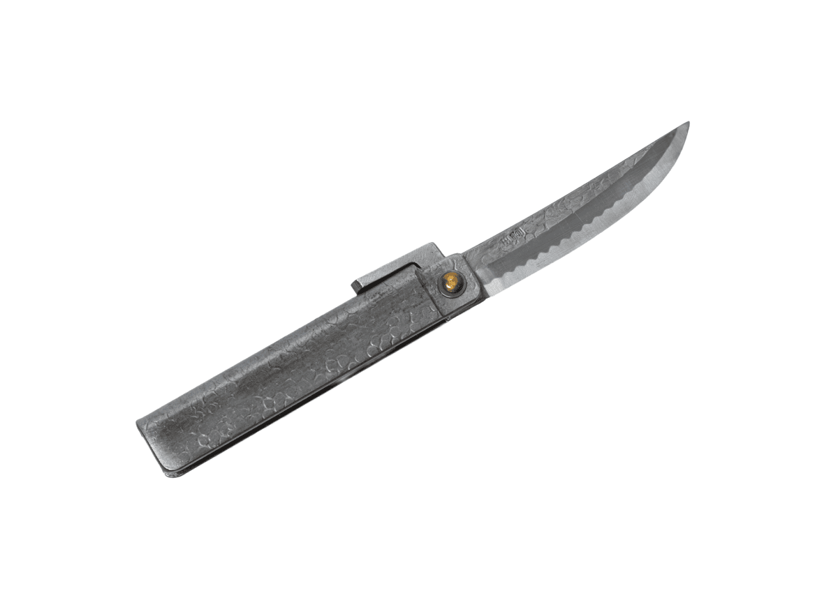日本 TOMITA 劍型肥後小刀 白紙鋼 槌目銀柄 85mm，商品照 3