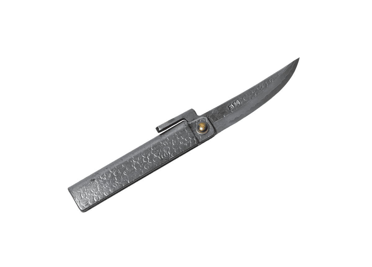 日本 TOMITA 劍型肥後小刀 白紙鋼 槌目銀柄 75mm，商品照 3