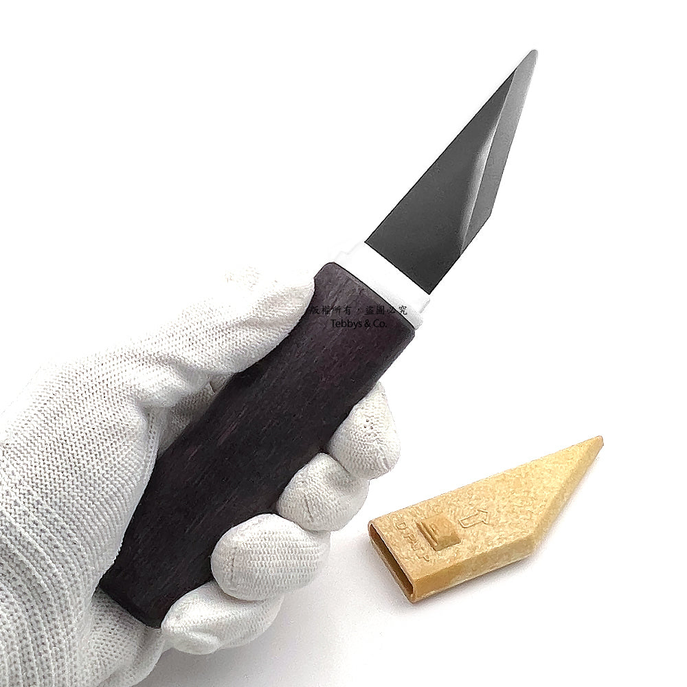 義春刃物Yoshiharu木柄二層鋼斜口小刀