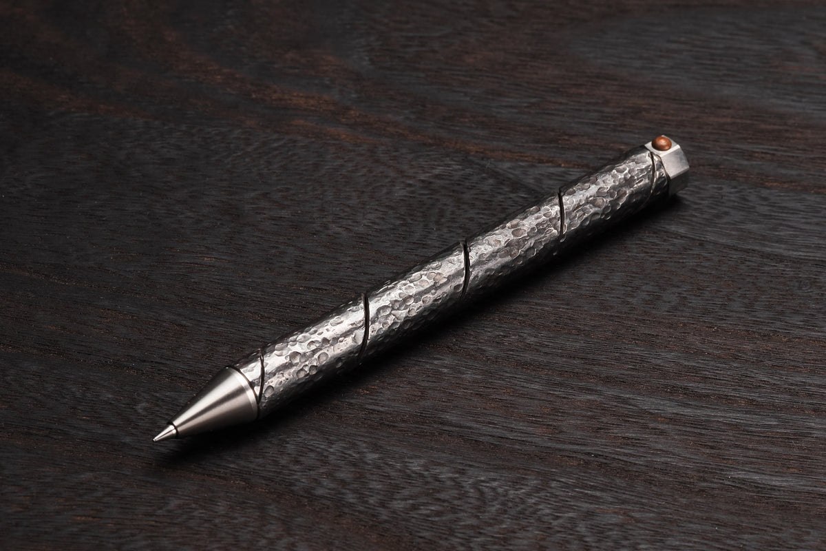 日本 Inoue Tool Works 手工鍛造原子筆 槌目 11cm