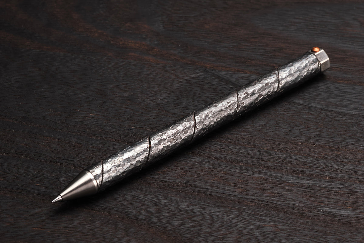 日本 Inoue Tool Works 手工鍛造原子筆 槌目 11cm