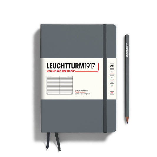 Leuchtturm1917 A5 硬殼筆記本｜德國燈塔經典系列｜霧面鐵灰 (Anthracite)