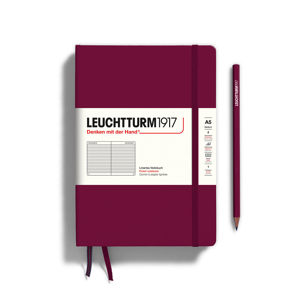 Leuchtturm1917 A5 硬殼筆記本｜德國燈塔經典系列｜港口紅 (Port Red)