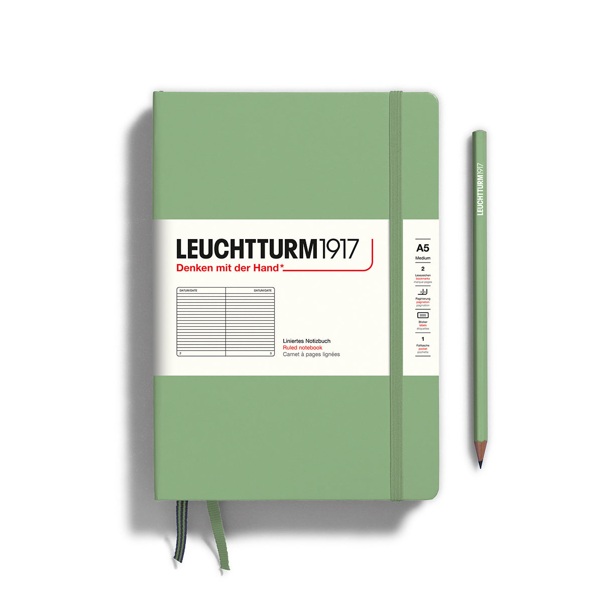 Leuchtturm1917 A5 硬殼筆記本｜德國燈塔經典系列｜鼠尾草綠 (Sage)