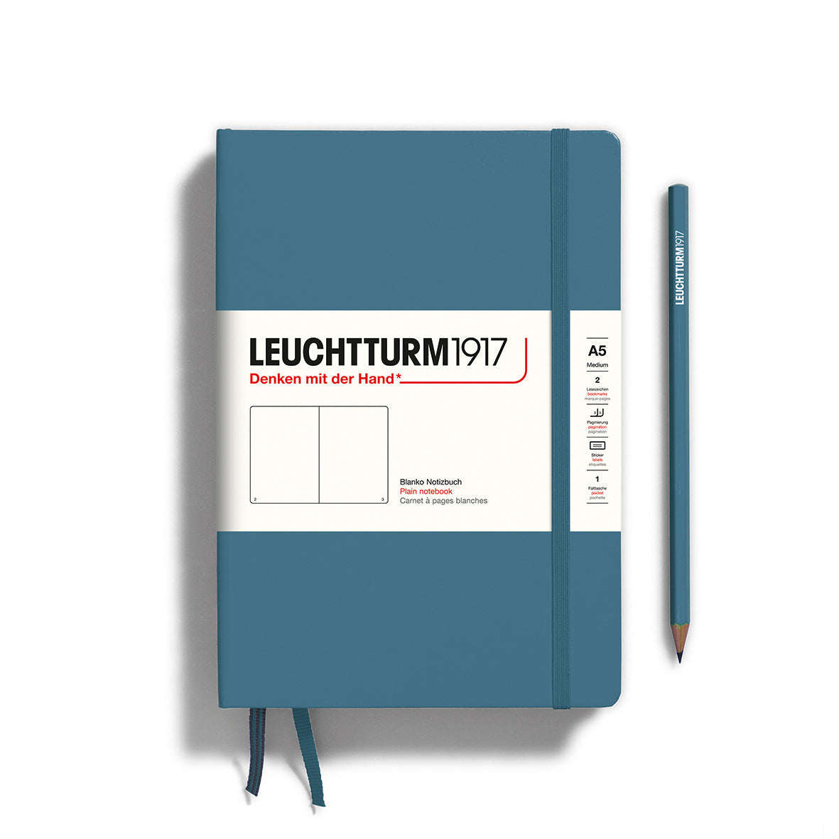 Leuchtturm1917 A5 硬殼筆記本｜德國燈塔經典系列｜礦石藍 (Stone Blue)